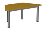 Stół szkolno-przedszkolny trapezowy 1400x700, rozmiar 1 - 3, noga  Ø 60