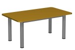Stół szkolno-przedszkolny prostokątny 1200x700, rozmiar 4 - 6, noga Ø 60