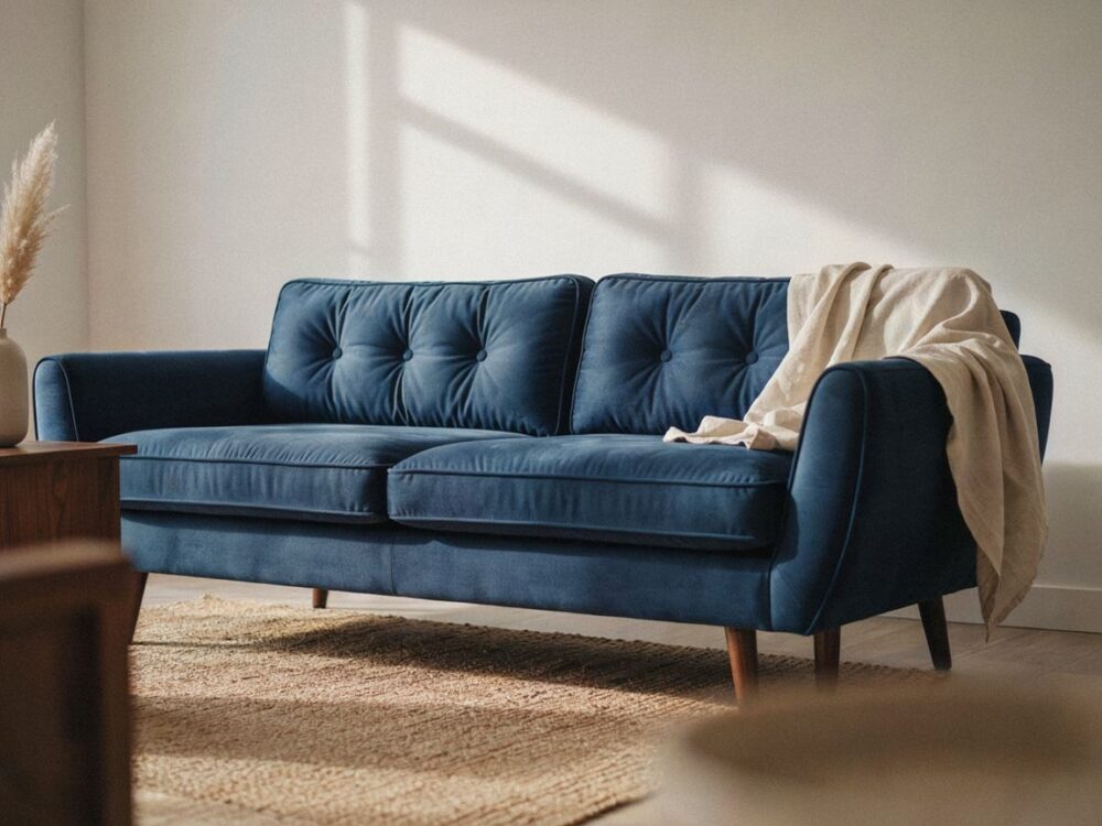 nowoczesna sofa z weluru