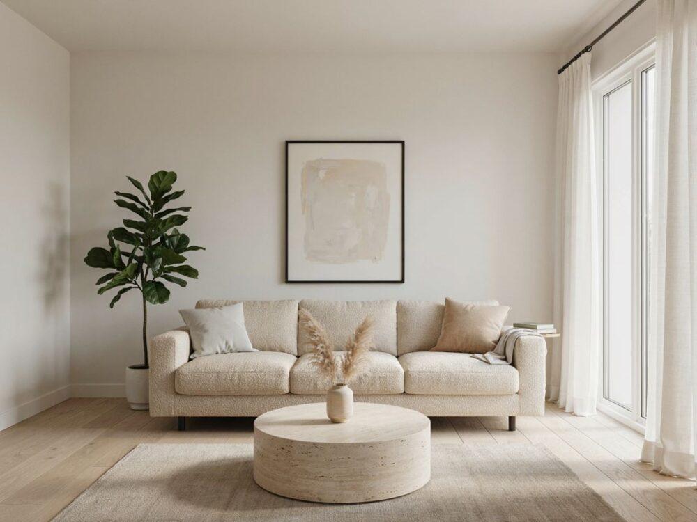 przestronny salon o minimalistycznym designie